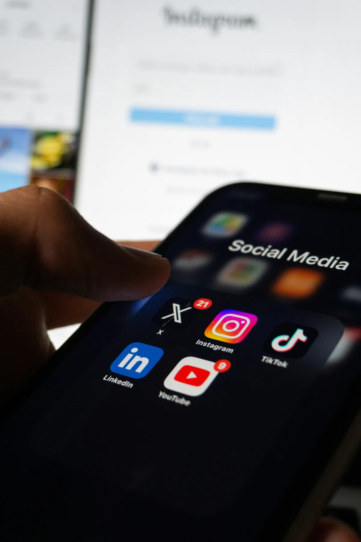 Social media strategy for Indian businesses — phone with Instagram feed